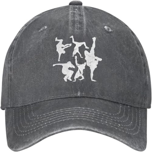 YANIUIE Breakdance Silhouette Break Dance Unisex Cowboyhut Baseball Caps Verstellbar Sport Golf Denim Casquette Cap Geschenk