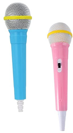 Abaodam Lot De 2 Microphones pour Enfants Jouet en Plastique De Haute Simulation pour Spectacle De Karaoké sur Scène