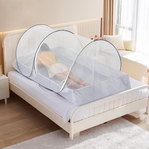 Petyoung Mosquitera plegable, portátil, ligera, tienda de campaña individual, fácil de instalar, para el hogar, camping, viajes, dormitorio