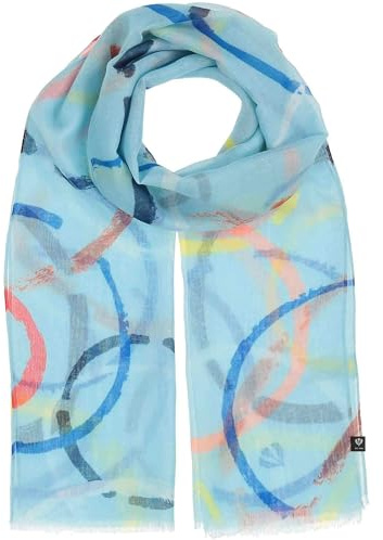FRAAS Damen Schal mit Kreis-Muster - 70 x 180 cm - nachhaltig aus recyceltem Polyester - Perfekt für den Sommer - Sustainability Edition Zen Blue