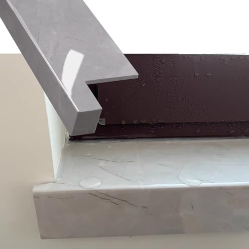 Minglez Window Sill Cover Composite Acrylic Windowsill Edge Cover with Nose, Wood Window Sill Extender Panels for Office & Loft, Kitchen Cill Protector for Cement Sills(80x4in (203x10cm))
