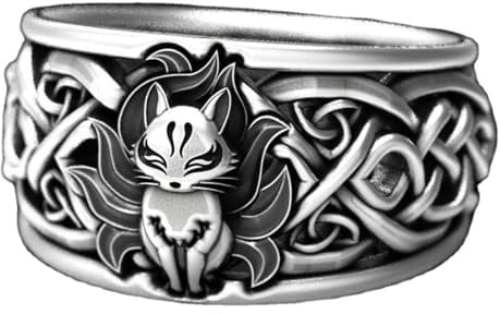 Caiduoduo Wikinger Neunschwänziger Fuchs keltischer Ring Mode Vintage Männer Ring