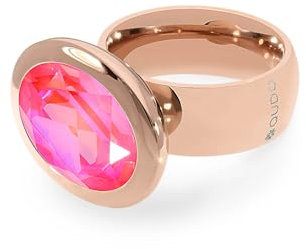 Qudo Ring TIVOLA rosegold big Edelstahl rosa/koralle (lotus pink delite) (56 (18))