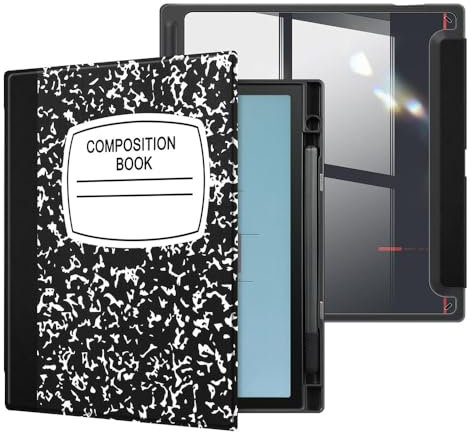 Funda para tablet Boox Note Air3 C/B&W de 10.3 pulgadas, cubierta trasera ligera y transparente con apagado y encendido automático y soporte para lápices integrado (JSB)