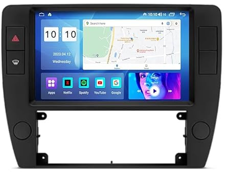JZHIWEI Android 15 Radio Coche Pantalla Táctil 9 Pulgadas para Volkswagen Passat 1.9 B5 TDI 2005 Conectar y Usar Navegación GPS Control del Volante 4G WiFi FM Am RDS Enlace Espejo con Bluetooth