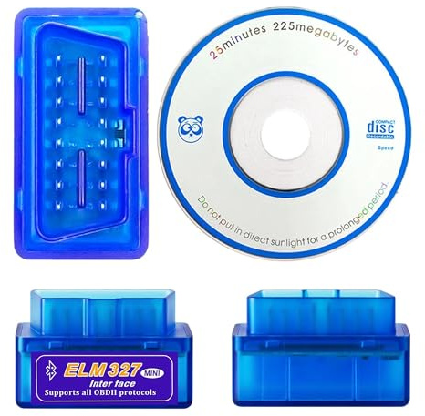 Mini ELM327 V2.1 OBD2 Bluetooth Car Diagnostic Scanner | Smart Code Reader & Real-Time Monitor | Compatible with Android Devices | OBD-II Interface Adapter