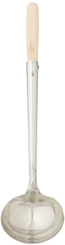 JADE TEMPLE Schöpfkelle für den Wok, stainless steel, Gesamtlänge 43 cm, 11 cm Durchmesser, mit Holzgriff, 1 x Schöpfkelle
