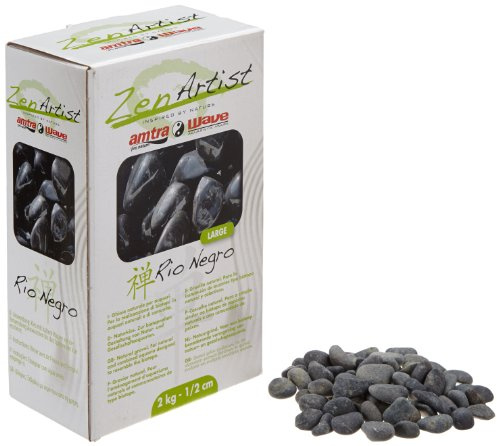 WAVE Zen Artist Rio Negro Gravier pour Aquariophilie Noir 2 kg Taille L
