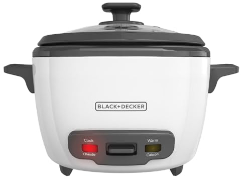 BLACK+DECKER 16-Cup Rice Cooker, 8-Cup Uncooked Rice, Steaming Basket, Removable Non-Stick Bowl, One Touch, Keep Warm