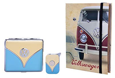 VW Volkswagen Buchetui Feuerzeug und Zigarettenetui Marktneuheit (grün-beige)