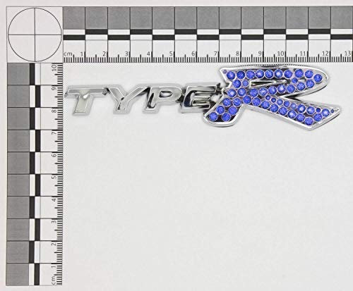 phil trade 3D Chrom Emblem Aufkleber Logo Type R blau Racing Tuning Motor Renn Sport L023