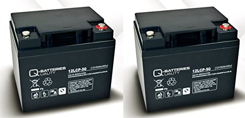 Batteria di ricambio per Meyra Ortopedia 2 pezzi Q-Batteries 12LCP-50 12V 50Ah AGM