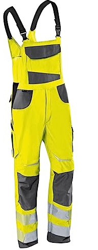 KÜBLER REFLECTIQ Latzhose PSA 2 – Latzhose mit Reflex- und Cordura®-Verstärkungen für mehr Bewegungsfreiheit warngelb/anthrazit Gr. 102