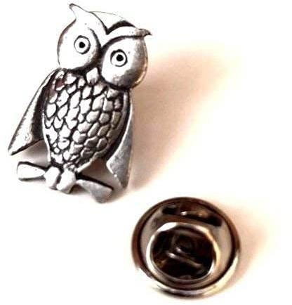 Emblems-Gifts Eule Handarbeit aus Zinn Revers Anstecknadel+59mm Abzeichen+Geschenkbeutel