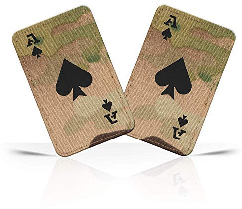 M-Tac Tactical Morale Patch for Military Gear - Ace of Spades Patch Death Card - Army Patches for Clothes, Jackets, Backpacks, Hats - Combat Hook and Loop Patches (Camo/Black 2 pcs.)
