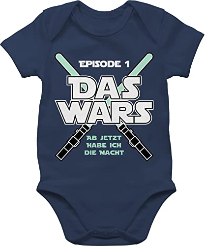Shirtracer Baby Body Junge Mädchen - Zur Geburt - Das wars Jetzt habe ich die Macht I - 3/6 Monate - Navy Blau - babyparty geschenk geburtgeschenk born sprüche bodys babyshower jungen