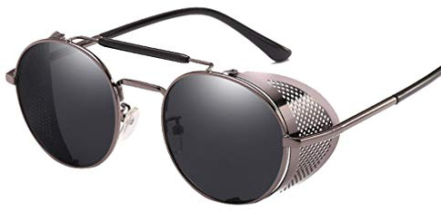 AidShunn Unisex SteamPunk Sunglasses Classic Retro Style Metal Round Goggle