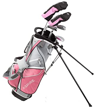 Aspire Golf Aspire Ensemble de Club Junior Mixte Adolescent, Rose 7-8 Ans