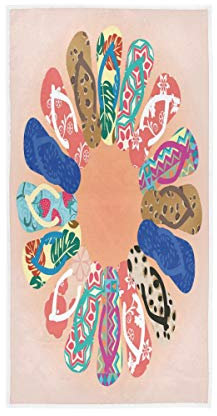 BKEOY Badetuch bunt Flip Flop Print Handtuch Strandtücher
