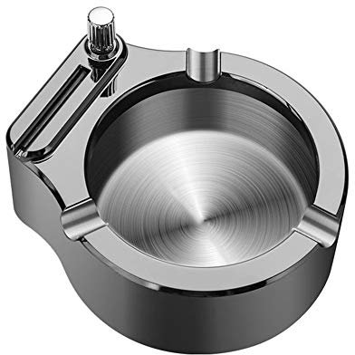 Uposao Retro Metall Aschenbecher mit 10000 Match Feuerzeug, Multifunktions Edelstahl Aschenbecher Winddichter Tischaschenbecher für Zuhause, Büro, Zimmer, Café, Auto, Dekoration, Geschenke