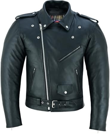 warrior gears Brando Leder-Motorradjacke für Herren, Touren-Motorradjacke mit echtem Biker-CE-Panzerschutz