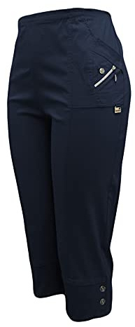 Sockenhimmel Kurze Hosen Damen Sommerhosen Bermuda 7/8 Schlupfhose leichte Stoffhose angenehme Caprihose mit Taschen