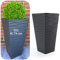 3XL Slim Bac à fleurs carré effet 3D avec insert amovible Anthracite 38 x 74 cm