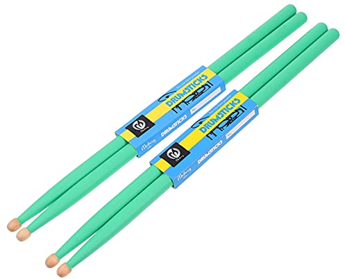 MILISTEN 2 Pairs Green Maple Percussion Drum Sticks Maple Holz Drumsticks Nicht Slip Trommel Sticks Holz Spitze Maplewood Drumstick für Kinder Studenten Und Erwachsene