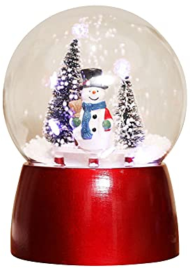 ikasus LED Schneekugel,Christmas Toys Santa und Schneemann Schneekugel, Bescherung elektrischer Schneewirbel,Spieluhr,weihnachtliche Motive, Glaskugel, bunt