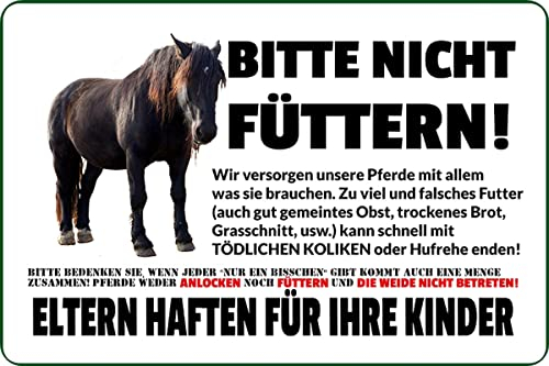 Metall Schild 20x30cm Bitte nicht füttern Pferde Futter Pferd Sprüche Blechschild