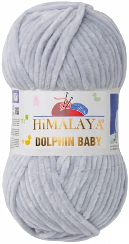 Strickfein Himalaya Dolphin Baby Wolle Garn Baumwolle Strickwolle zum Stricken häkeln (80325 Hellgrau)