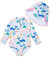 BONVERANO Traje de baño de una Pieza para niña, Mangas largas, protección UV 50+ con Gorra(Blanco-Océano,3-6meses…