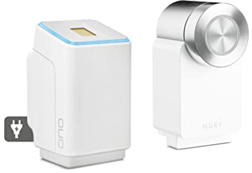 EKEY UNO 200201 Fingerprint inkl. Nuki Smart Lock 3.0 Pro weiß, Netzversorgtes Nachrüst-Set für alle gängigen Türen, weiß