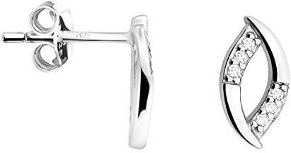 SOFIA MILANI - Damen Ohrringe 925 Silber - mit Zirkonia Steinen - Oval Ohrstecker - E1668