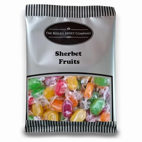 The Boiled Sweet Company® Sherbet Fruits 1Kg - Traditional Individually Wrapped Boiled Sweets - 5 Fruity Flavours with a Fizzy Sherbet Centre - Long Lasting Flavour and Tangy Centre - Bulk 1 Kilo Bag