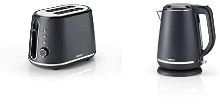 Cuisinart 2 Slice Toaster, 7 Toast Levels, Slate Grey, 1000W, CPT780U & Jug Kettle, 3KW, Slate Grey, Stainless Steel, Matte Finish, 1.5L Capacity, CJK780U