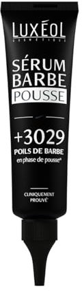 LUXÉOL - Sérum Barbe Pousse - Densité & Epaisseur - Aide À La Pousse De La Barbe & Amélioration Du Poils - Fabriqué En France - 60ml
