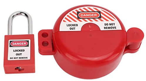 Verrouillage de la vanne d'arrêt, verrouillage anti-âge chromé, verrouillage de valve Tagout, résistant à la chaleur avec serrure en façade pour robinet à gaz et eau