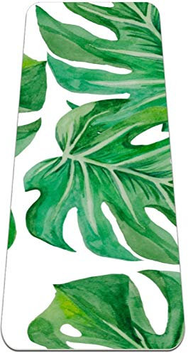 REJOON Monstera Palm Leaves Yoga Mat Thick Non Slip Yoga Mats for Women&Girls Exercise Mat Soft Pilates Mats