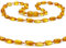 Bernsteinkette, Bernstein Kette & Surfkette für Damen & Herren, Ostsee Schmuck, Bernstein Schmuck als Geschenk, Natürliche Schutzstein 100% echter Stein, Heilstein Glücksbringer (HONIG, 33 CM)