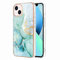 Knoowcase for iPhone 14 Case Marble Silicone Cover Shockproof Bumper Glitter Plated Gold Edges Protective Flexible TPU Rubber Skin Case for iPhone 14 Women,Green