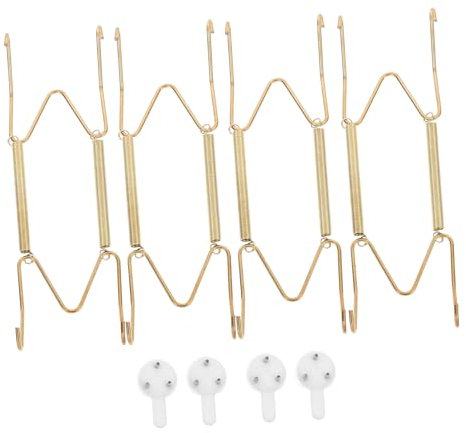 Alipis 4pcs Spring Metal Wall Plate Hangers Dish Holder Hooks for Display Wall Hanging Decoration Heavy Duty Use