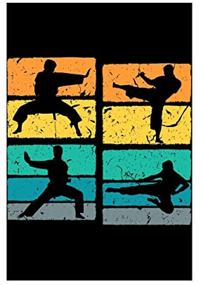 FISH DRAGATE Retro-Kampfsport-Poster, Karate, Wandkunst, Dekoration, Bild, Gemälde für Wohnzimmer, Schlafzimmer, Dekoration, Rahmen-Stil, 30 x 45 cm