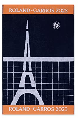 ROLAND GARROS - Spielerhandtuch Edition 2023 – Eiffelturm – saugfähig – 100% Baumwolle – Marineblau – 70 x 105 cm, marine, onesize
