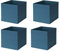 4X Drona Storage Box With Side Handles Cloth Books Home Organizer Velvety Fabric Basket Bin Dark Blue 33x38x33 cm + Free Fordables Shoe Bag