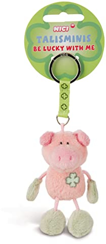 NICI Schlüsselanhänger Talisminis Schwein rosa-grün 7cm