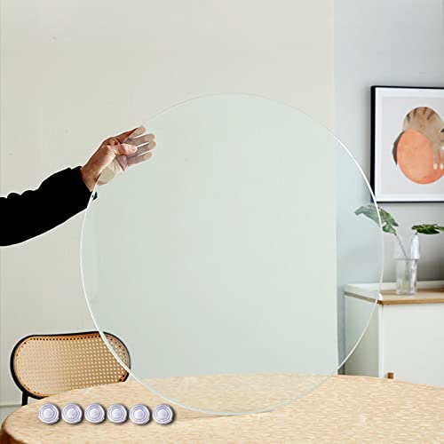 WORDFUN Runde Glasplatte, 45cm 55cm 65cm 75cm Rund Tischplatte Aus GehärtetemGlas, Glasplatte Ersatzteil Ersatztischplatte, Sicherheitsglas Glasscheibe, Glastischplatten Für Couchtische