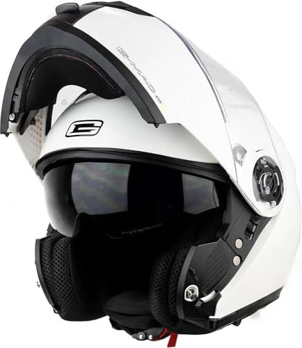 G-Mac Axis Evo 2.0 Modular Flip Up Front Motorcycle Motorbike Helmet Double Visor P&J Dual Homologated ECE 2206 Approved