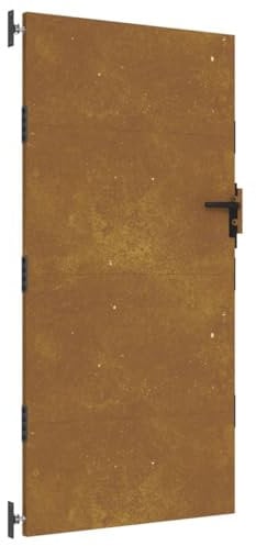 vidaXL Puerta de jardín acero corten 85x175 cm, puerta de metal, puerta de jardín delantera, puerta de jardín con cerradura, puerta de acero