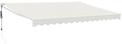 vidaXL Toldo Retráctil Automático, Toldo Eléctrico con Motor, Sombrilla Colgante de Pared, Toldo para Balcón Patio Tienda, Color Crema 4x3 m